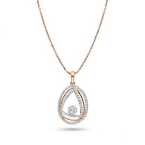 Pendentif et breloques en or rose 9 carats pour femme avec diamant naturel taille brillant rond, luxe pour tous les jours, clarté H Si1, certifié GGL - Product Image 1