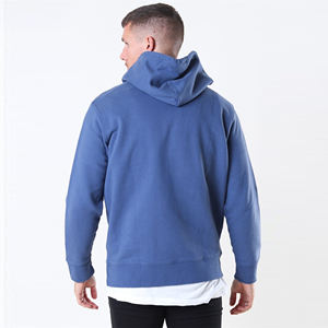 Sudadera con Capucha Azul Oversize de Forro Polar Grueso, Estilo Casual Urbano, Lisa, Personalizable con Logotipo - Product Image 2