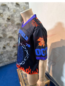 Maillot de football sublimé Haddonfield Michael Myers à col en V unisexe, manches courtes, maille respirante, écologique, séchage rapide, sport - Product Image 3