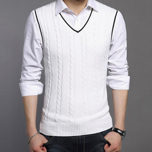 Pull en coton respirant, léger, sans manches, très vendu, pull pour homme, confortable, tricoté. - Product Image 4