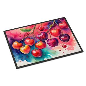 Colorful Cherries Non-Slip Indoor/Outdoor Doormat Washable Low Pile 24H X 36W Front <b>Door</b> <b>Mat</b> for Entryway - Product Image 1