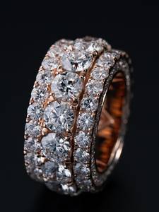Anillo de Diamantes Cultivados en Laboratorio en Oro Rosa, Corte Brillante Redondo, Ajustable, Joyería para Aniversario de Bodas para Mujer - Product Image 4