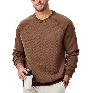 Sudadera Personalizada para Hombre, Forro Texturizado, Térmica, de Algodón Grueso, Cuello Redondo, para Invierno, Estilo Urbano, Color Sólido, OEM - Product Image 2