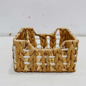 Water Hyacinth Woven Rustic Eco-Friendly <b>Square</b> Storage <b>Basket</b> for Kitchen Home Decor - Product Image 1