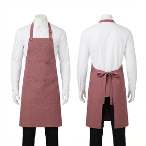 Delantal de Chef para Hombre, Premium, 65% Poliéster, 35% Algodón, 240 GSM, Delantal Ajustable con Tirantes, Color Azul Marino, Bordado Personalizado, Etiqueta Tejida - Product Image 5