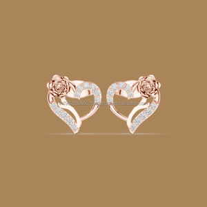 Luxury Full Moissanite Round Shape Earring Iced Lab Diamond Hip Hop Stud Earrings <b>Silver</b> 925 Earrings Moissanite - Product Image 1