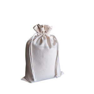 Natural Biodegradable Cotton <b>Canvas</b> Screen Printed Drawstring Bag Reusable Pouch Gift Packaging Sachet for Coffee Tea Garment - Product Image 2