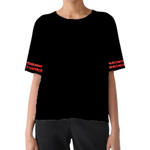 T-shirt ample décontracté pour femme en soie/coton à sequins de haute qualité, écologique, respirant, coupe ample personnalisée, vente en gros pour l'été - Product Image 3