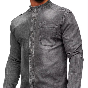 Camisa de Mezclilla Personalizada para Hombre, Manga Larga, Secado Rápido, Transpirable, para Uso Casual o Trabajo, Opciones de Estampado Liso o con Diseño - Product Image 1