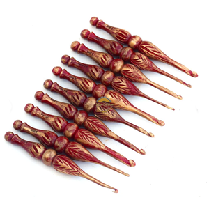 Wooden Crochet Hooks <b>Set</b> of 7 for Knitting Crocheting Sizes Engraved Rosewood Wooden Handicrafts Great Gift Item by AYAANS - Product Image 1