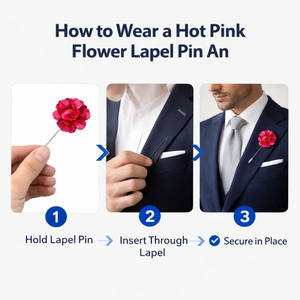 Elegante Pin de Solapa con Flor para Hombre |   Broche de Metal Esmaltado Duradero para Boutonnière |   Flor de solapa para traje de novio, pin para blazer de fiesta - Product Image 5
