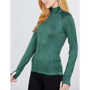 Full Sleeve Custom Made Women <b>Yoga</b> <b>Jacket</b> Premium Quality Sustainable Reversible Breathable Eco-Friendly Quick Dry Front - Product Image 2