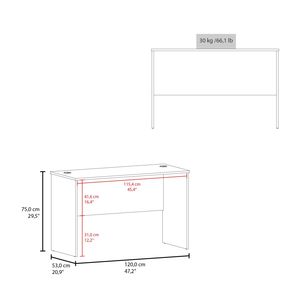 Malibu 47\" Wide Modern Simple White Computer <b>Desk</b> for Home Office <b>Bedroom</b> Living Room or Dining Table Use - Product Image 3