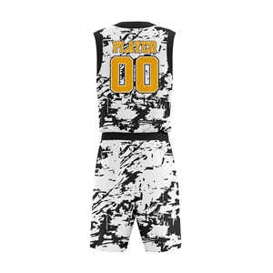 Ensemble d'uniformes de basketball personnalisés unisexe respirant grande taille 100% polyester maillot et short vêtements de sport d'équipe logo nom numéro - Product Image 2