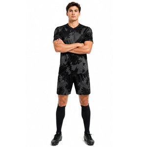 Maillots de football personnalisés respirants, légers et à séchage rapide, uniformes d'équipe pour hommes, 100% polyester, manches courtes, col en V, été - Product Image 4