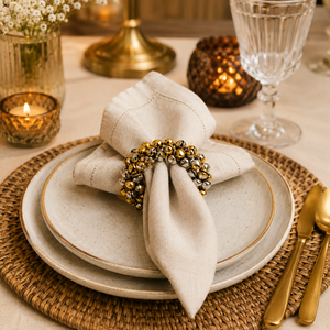 Luxury Metallic Bell Napkin <b>Ring</b> | Handmade Gold Silver Decorative Napkin Holder Wedding Dining Table Decor Hotel and Banquet - Product Image 4