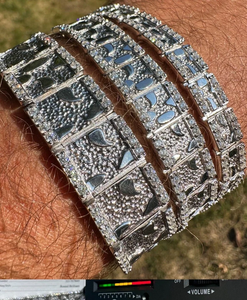 Silver Plated Geometric <b>Crystal</b> Chain <b>Bracelets</b> Unisex Party Jewelry Classic Style Alloy Bangles with Channel Setting - Product Image 4