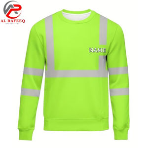 Sweat-shirt personnalisé avec logo pour hommes, col rond, haute visibilité, réfléchissant, en polaire pour l'hiver, pour femmes, vente en gros 2026 - Product Image 1