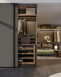 Armoire sur mesure JY Project, design européen moderne haut de gamme en MDF, RTA, penderie réglable, multifonctionnelle, pour villa - Product Image 3