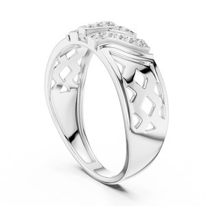 Anillo de Diamante Cultivado en Laboratorio, Corte Redondo, con Incrustaciones en Oro Blanco de 18 Quilates, para Bodas, Compromisos, Fiestas y Uso Diario para Hombres - Product Image 2