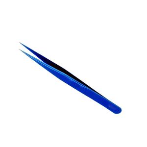 Lot de 5 pinces à cils en acier inoxydable bleu pour extensions de cils, avec plateau de rangement, emballage personnalisé, vente en gros - Product Image 1