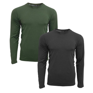 เสื้อยืดคอกลมแขนยาวสีดำ ผ้าฝ้าย สีพื้น สวมใส่ได้ทุกวัน - Product Image 5