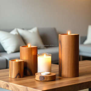 Premium Handmade Acacia <b>Wood</b> Candle Holder Wooden Stand Elegant <b>Home</b> <b>Decoration</b> <b>for</b> Romantic Events Festive Gifting Special - Product Image 3
