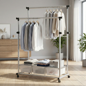 Porte-vêtements en métal de stockage moderne pour la maison OEM vente en gros porte-manteaux robuste meubles fabriqués à Taiwan pour la blanchisserie à domicile - Product Image 2