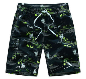 Shorts de Baño para Hombre, Estampados, de Secado Rápido, con Cordón en la Cintura, Casuales, con Diseño de Palmeras en Negro, Naranja y Blanco, de Corte Medio - Product Image 6
