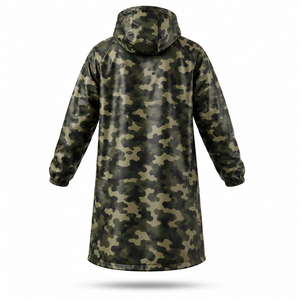 Manteau long camouflage personnalisé par sublimation, imperméable, à capuche, coupe-vent, vêtements de pluie d'extérieur, logo personnalisé, homme femme - Product Image 3