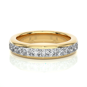 Natural Diamond Anniversary <b>Ring</b> 18K Gold Fine Jewelry Custom Design in Princess Cut Diamond <b>Ring</b> from Indian Suppliers - Product Image 3