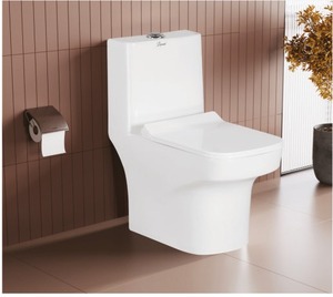 ONE PIECE CLOSET WITH 650X360X730mm RIMLESS DESIGN DUAL FLUSH 5D FLUSH <b>SYPHONIC</b> FLUSH DETACHABLE SOFT CLOSE SEAT COVER S TRAP - Product Image 2