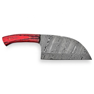 Cuchillo de Chef de Acero de Damasco Forjado a Mano Personalizado con Mango de Madera Roja Ecológico Profesional para Carnicería y Cocina - Product Image 3