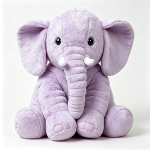 customized <b>nursery</b> decor plush animal, soft plush elephant with white tusks, <b>light</b> pink paw pads, infant security stuffed toy - Product Image 3