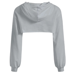 เสื้อครอปแขนยาวขายส่งสำหรับผู้หญิง เสื้อครอปแขนยาวแบบมีฮู้ด เสื้อฮู้ดฮิปฮอป เสื้อฮู้ดเซ็กซี่ - Product Image 4