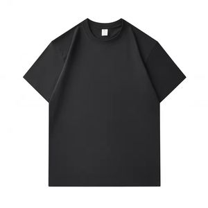 T-shirt en coton bleu clair à manches courtes pour homme, coupe classique, col rond, couleur unie, tricot jersey décontracté - Product Image 4
