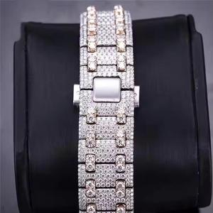 Reloj Hip Hop con Diamantes de Calidad de Exportación, Plata, Moissanita, Corte Brillante Redondo VS1, Automático, Mecánico, con Incrustaciones de Diamantes, Proveedor - Product Image 3