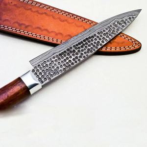 Ahmad Fabric Custom Handmade 13-Inch Damascus Steel Chef <b>Knife</b> with Leather Sheath Beautiful Handle Customizable Supported - Product Image 4