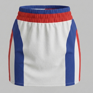 Ensemble de survêtement sportif color-block pour femme, haut court zippé à manches longues avec jupe assortie, coupe classique, idéal printemps-été - Product Image 6