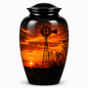 Nueva urna funeraria con diseño de molino de viento y esmalte para cenizas de adultos, para urnas conmemorativas de cremación. - Product Image 5