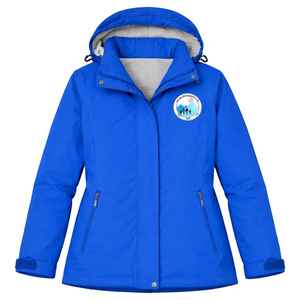 Veste coupe-vent Jack and Jill pour femme, bleue, veste d'extérieur avec logo brodé, légère, fermeture éclair - Product Image 1