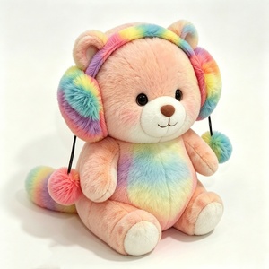 Oso de peluche sentado personalizado, oso de peluche teñido, oso de peluche rosa, oso de peluche arcoíris, oso de peluche en colores pastel - Product Image 4