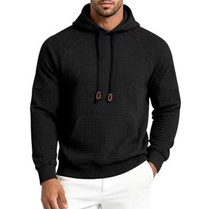 Sudadera con Capucha Unisex, Corte Regular, Color Sólido Informal, Tejido de Punto, Manga Larga, Bolsillo, Raglán, Secado Rápido, 100% Algodón, Ropa de Invierno - Product Image 2