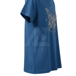 Custom Color Women Summer <b>Sparkly</b> Rhinestone T Shirt Soft Breathable Cotton Daily Casual Tee - Product Image 2