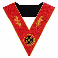 Collier de Maçonnerie AASR 18ème Degré Chevalier Rose Croix, Brodé à la Machine, Rite Écossais, Insignes Maçonniques