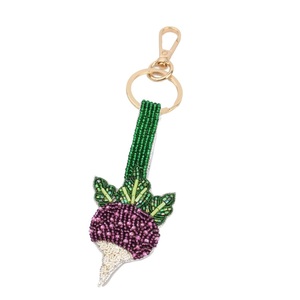 Trendy Seed Bead Keychain With Detailed Embroidered Artwork Fashionable Beaded Embroidery Keychain For Women And Girls - Product Image 2