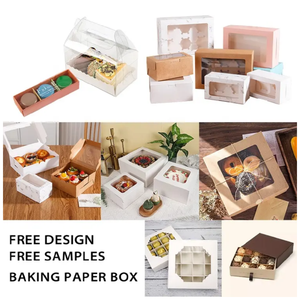 Rigid paper <b>cake</b> <b>box</b> with <b>clear</b> window, custom logo Foldable - Product Image 5