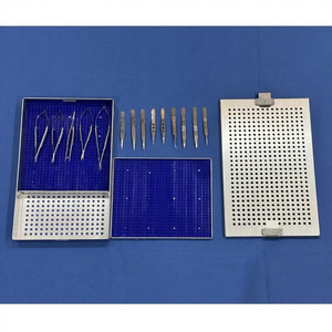 Juego de Instrumentos de Microcirugía, Instrumentos Quirúrgicos Microquirúrgicos Manuales con Bandeja de Esterilización, 14 Piezas, Acero Inoxidable Reutilizable, CE - Product Image 5