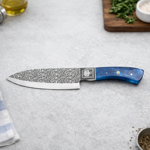 Juego de Cuchillos de Chef Hechos a Mano |   Juego de Cuchillos de Cocina Personalizados de 5 Piezas |   Cuchillas de acero inoxidable grabadas – Regalo para chef o cocinero casero - Product Image 3