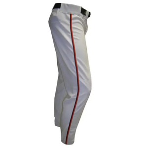 Unisex <b>White</b> Baseball Pants Tapered Fit Breathable 100% Polyester Full Length Sport Pant <b>Button</b> Fly Closure Custom Team Brand - Product Image 5